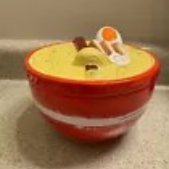 CERAMIC RAMEN BOWL STORAGE JAR with LID Decoration 3D Ramen Illustration New - Picture 8 of 10